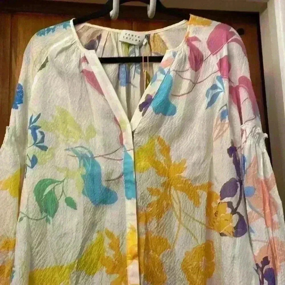 Tanya Taylor Illa Woman’s Silk Blend Top Size 6 - Picture 3 of 9